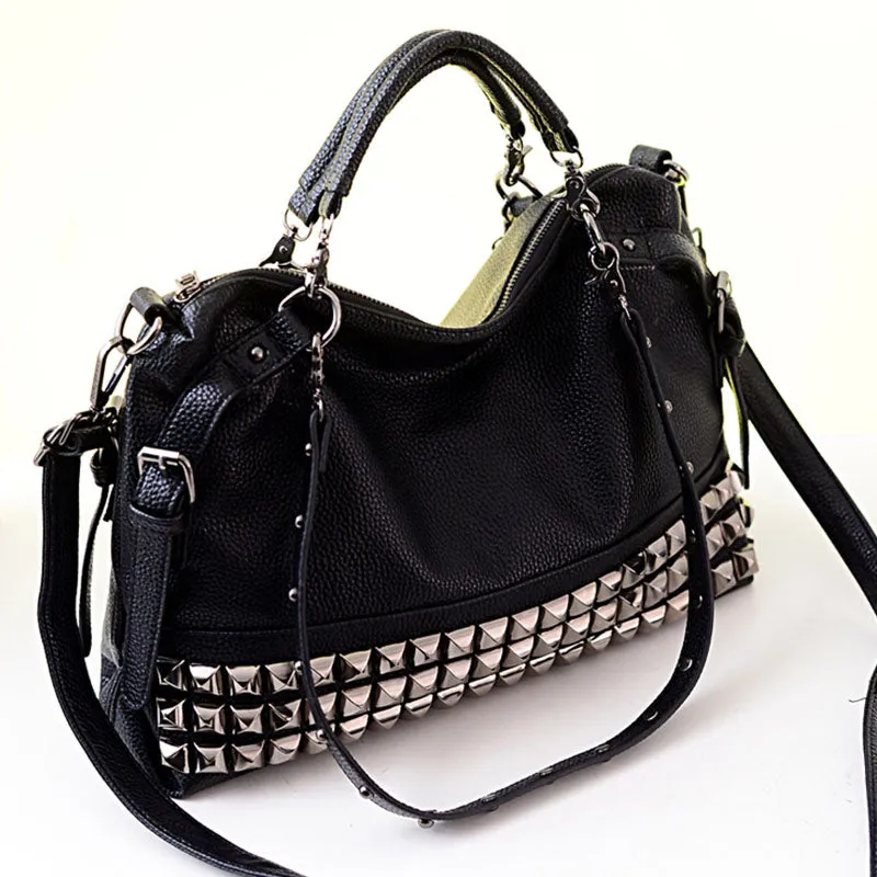 Silver/Black Cowhide Stunning Shoulder Handbag (Most Popular)