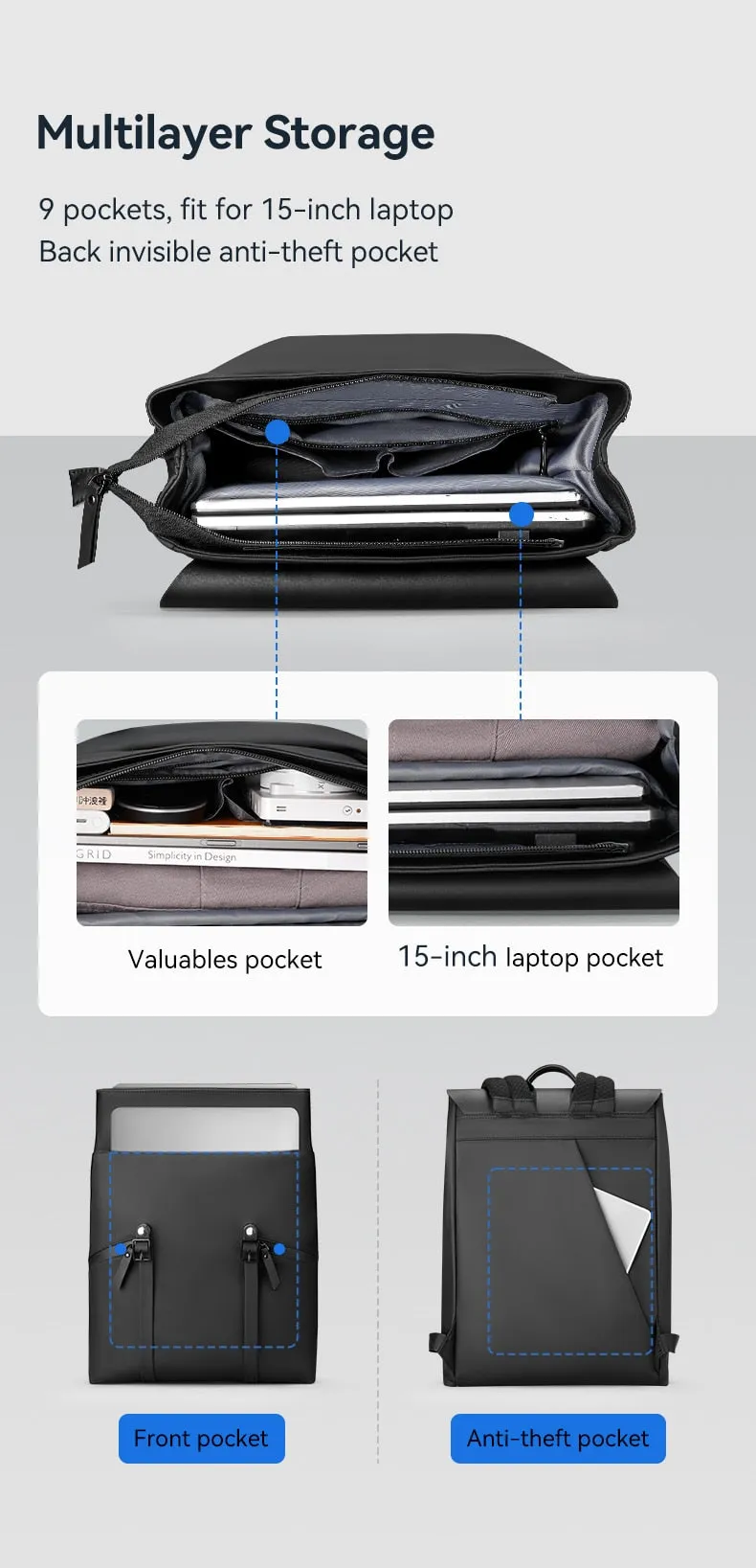 Simple Travel Large Capacity Computer Mochilas Backpack