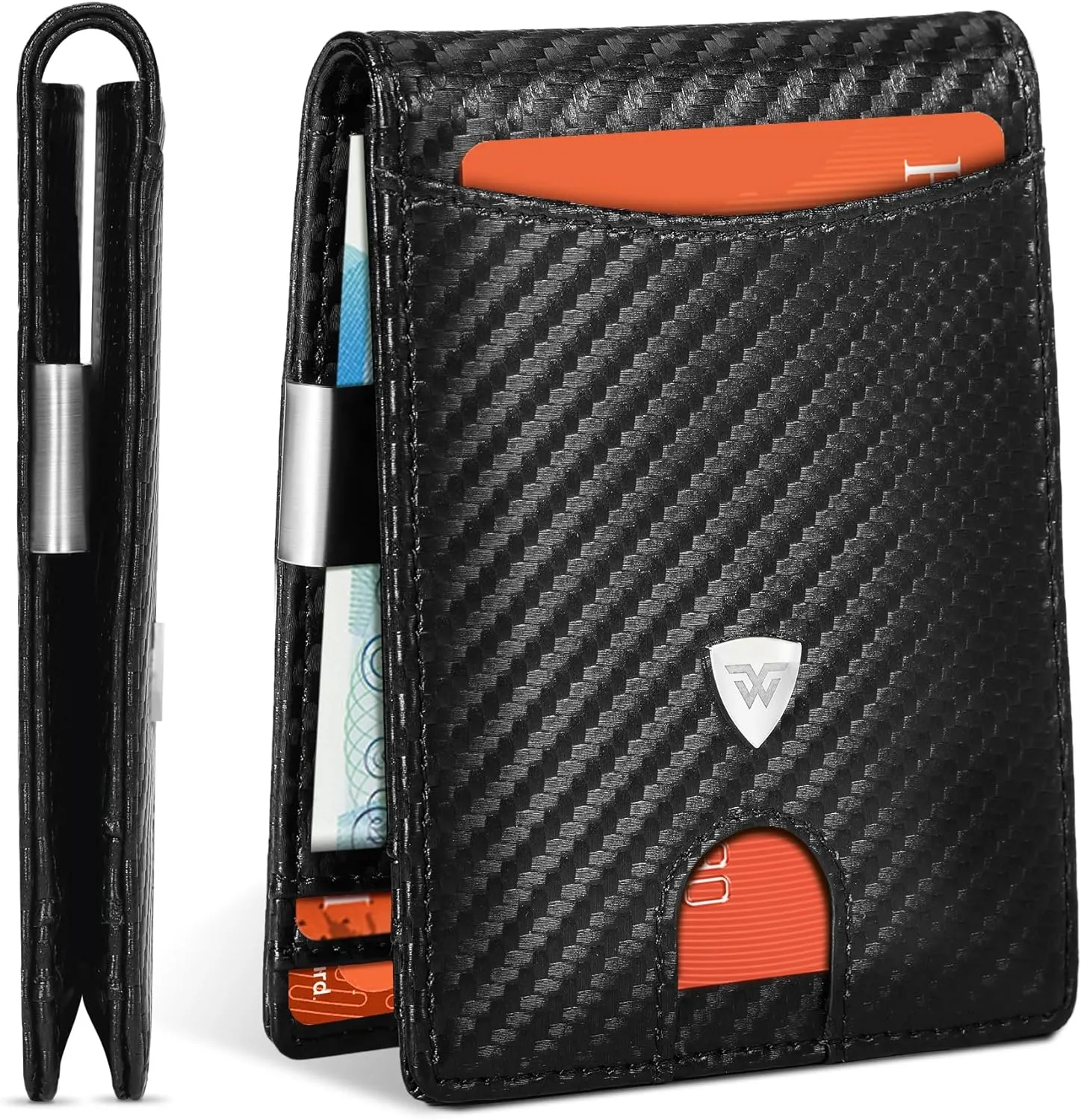 Sleek RFID Blocking Carbon Fiber Leather Wallet for Men with 12 Card Slots