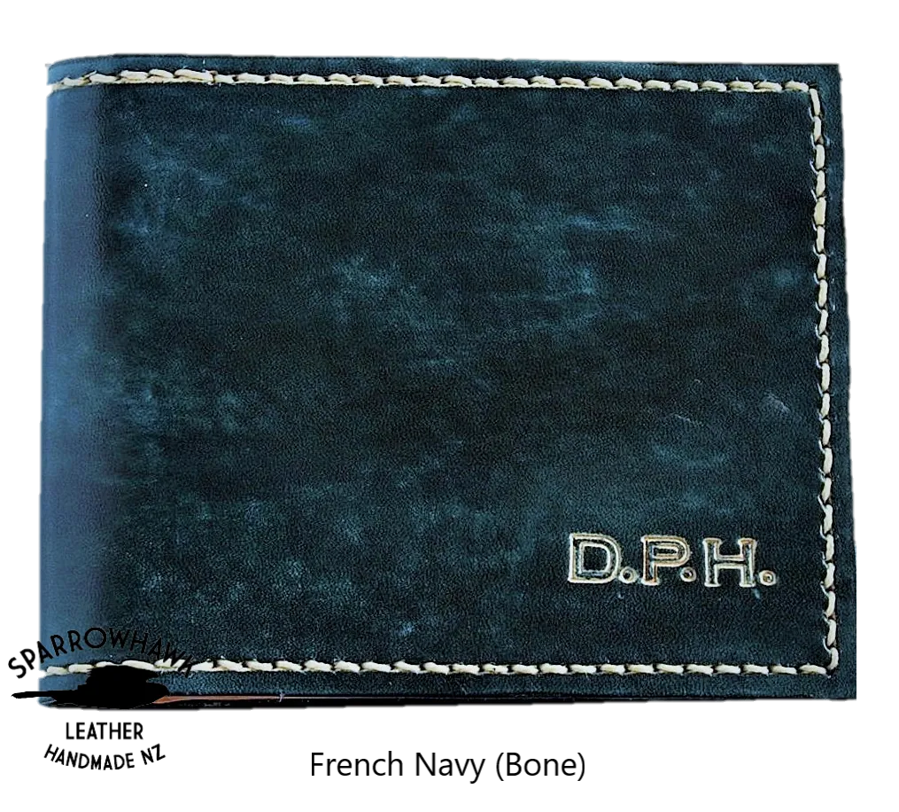 Slimline Billfold Wallet (display) - Tan Interior - Embossed Initials