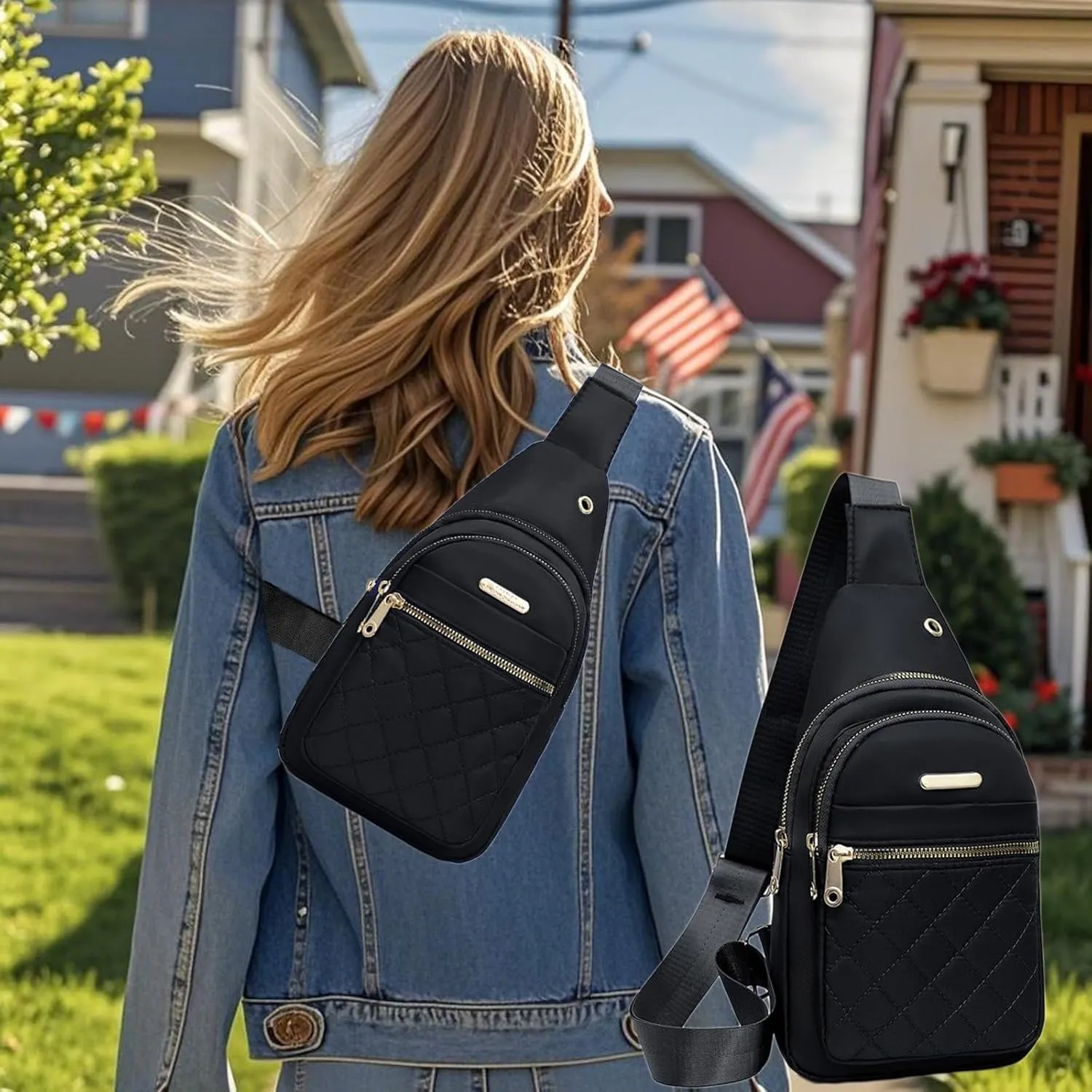 Sling Bag Crossbody Backpack for Men Women Shoulder Chest Bags Daypack Purse Casual Fanny Pack for Hiking Running