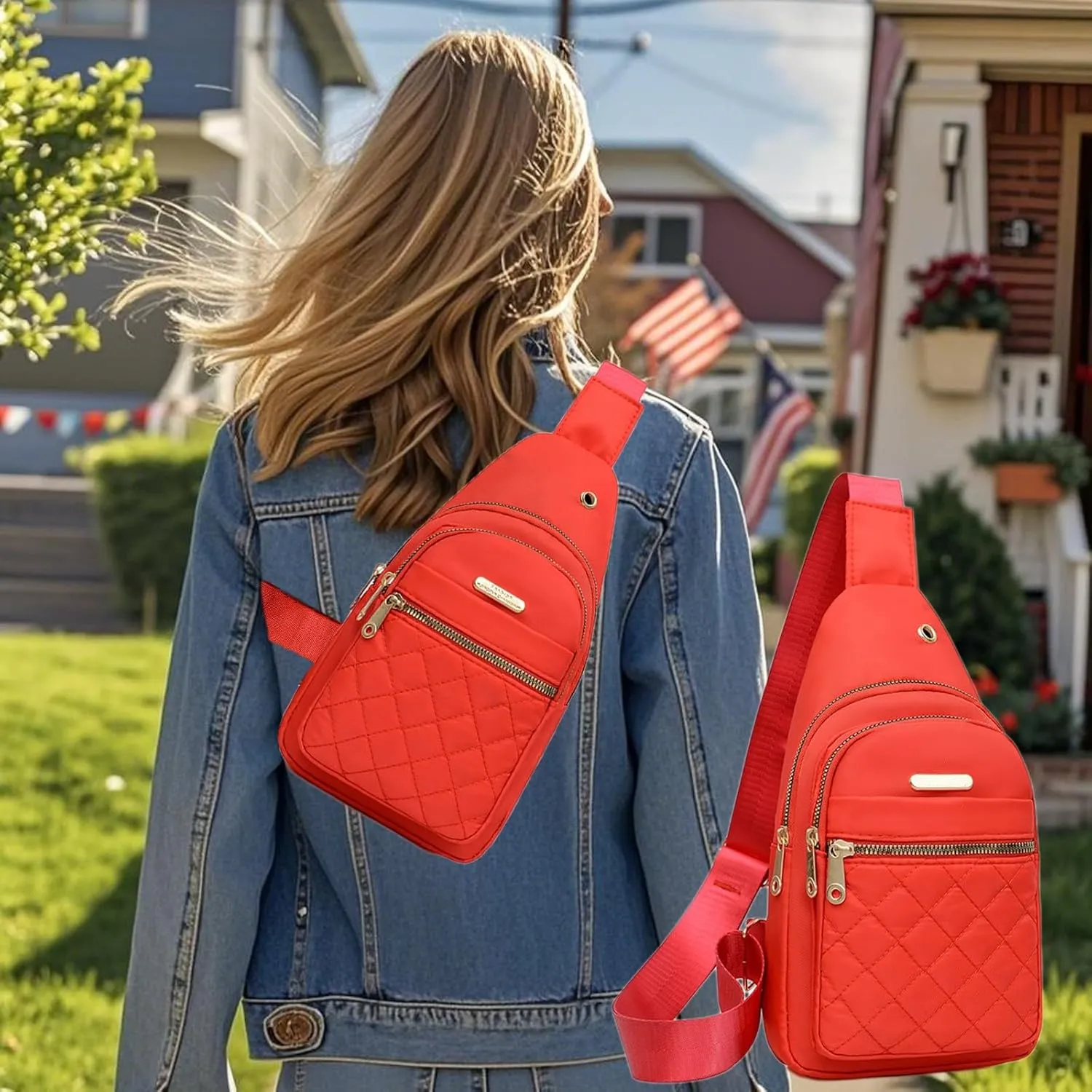 Sling Bag Crossbody Backpack for Men Women Shoulder Chest Bags Daypack Purse Casual Fanny Pack for Hiking Running