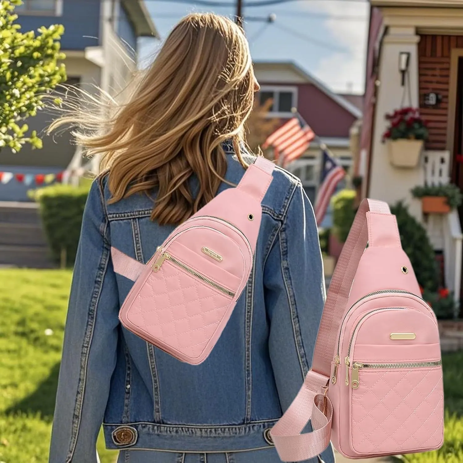 Sling Bag Crossbody Backpack for Men Women Shoulder Chest Bags Daypack Purse Casual Fanny Pack for Hiking Running