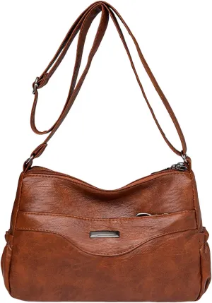 Sling Bags for Women Anti Theft Travel Crossbody Purses with Built In Wallet Cute Purse for Women Trendy(Brown)