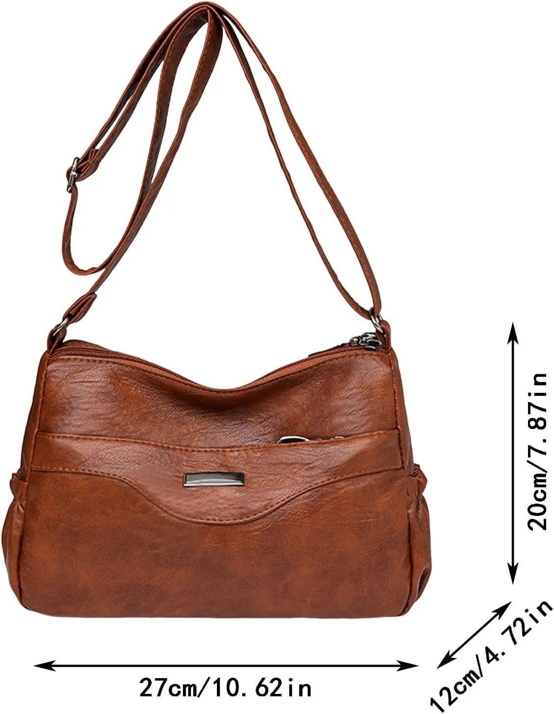 Sling Bags for Women Anti Theft Travel Crossbody Purses with Built In Wallet Cute Purse for Women Trendy(Brown)