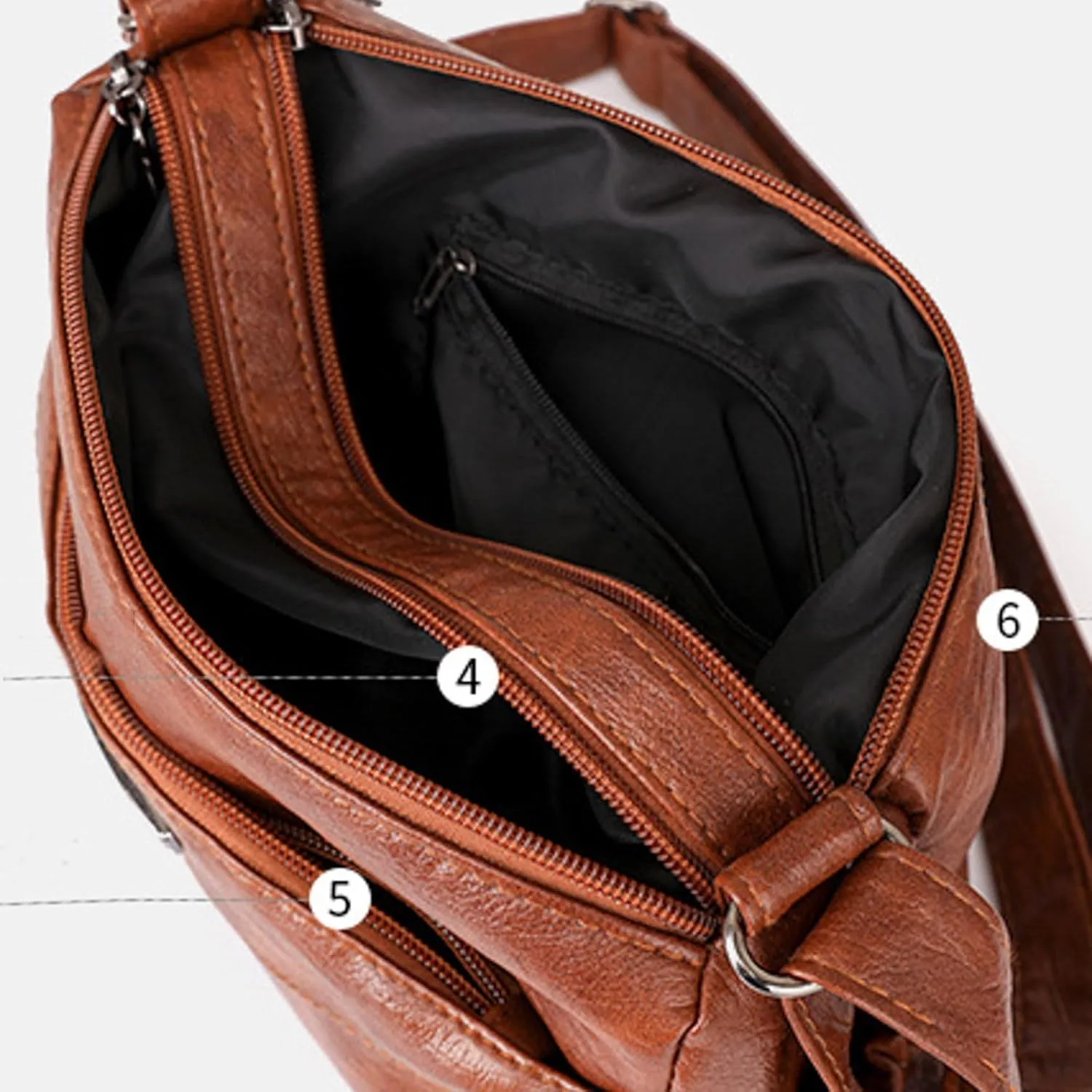 Sling Bags for Women Anti Theft Travel Crossbody Purses with Built In Wallet Cute Purse for Women Trendy(Brown)