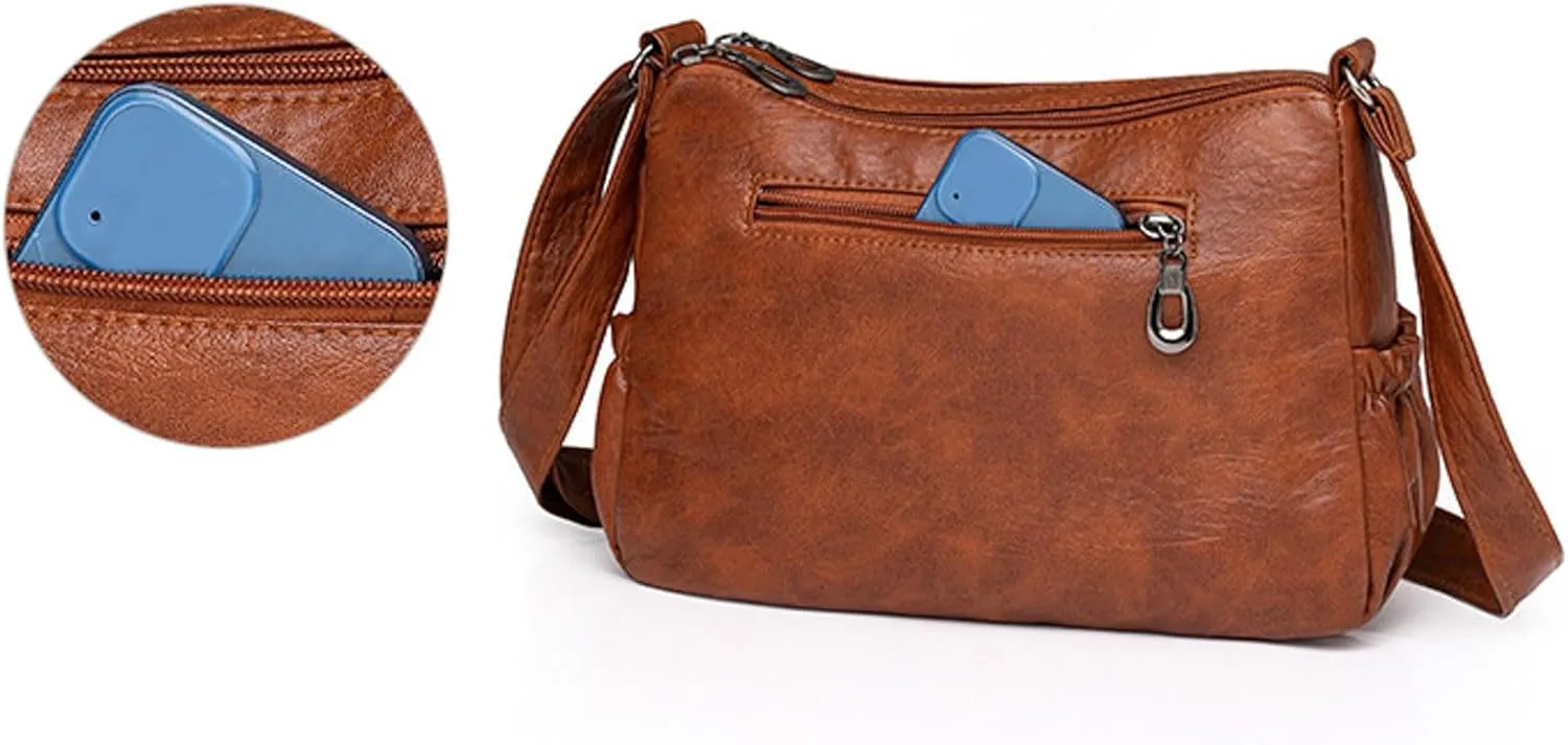 Sling Bags for Women Anti Theft Travel Crossbody Purses with Built In Wallet Cute Purse for Women Trendy(Brown)