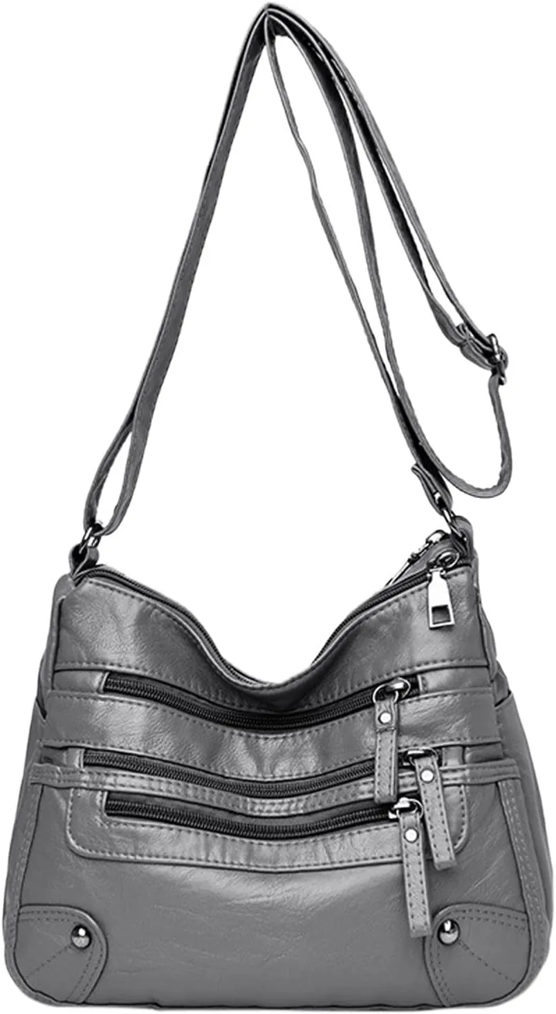 Sling Bags for Women Anti Theft Travel Fashion Canvas Hippie Crossbody Bags Womens Vacation Shoulder Bag(Grey)