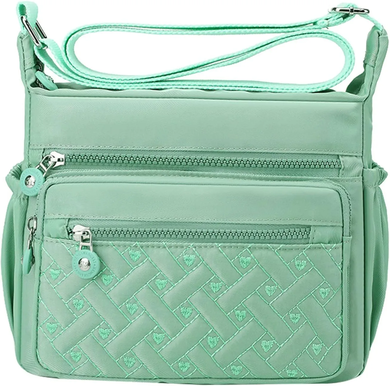 Sling Bags for Women Anti Theft Travel Lightweight Quilted Leather Handbags for Women Lightweight Work Bag(Green)