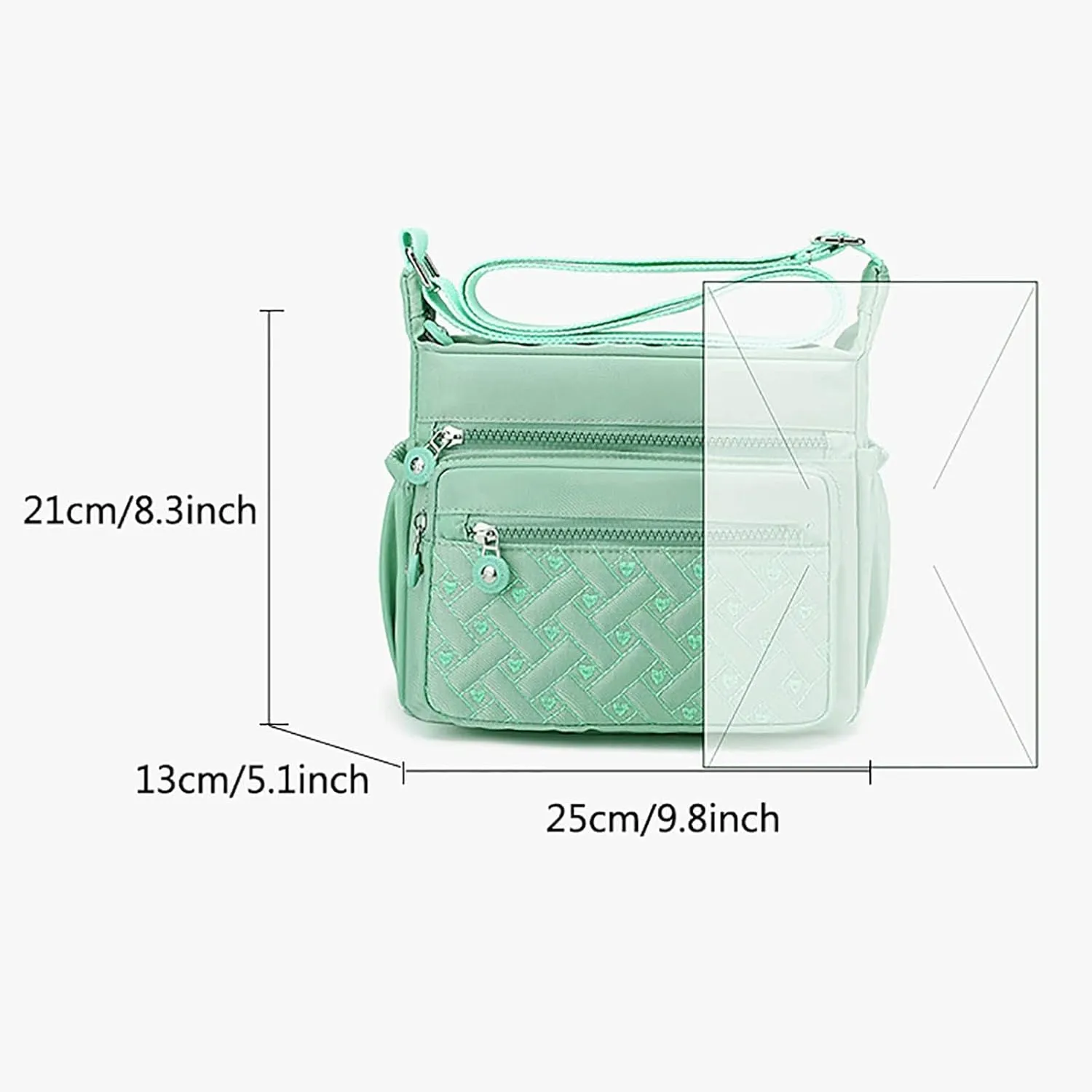 Sling Bags for Women Anti Theft Travel Lightweight Quilted Leather Handbags for Women Lightweight Work Bag(Green)