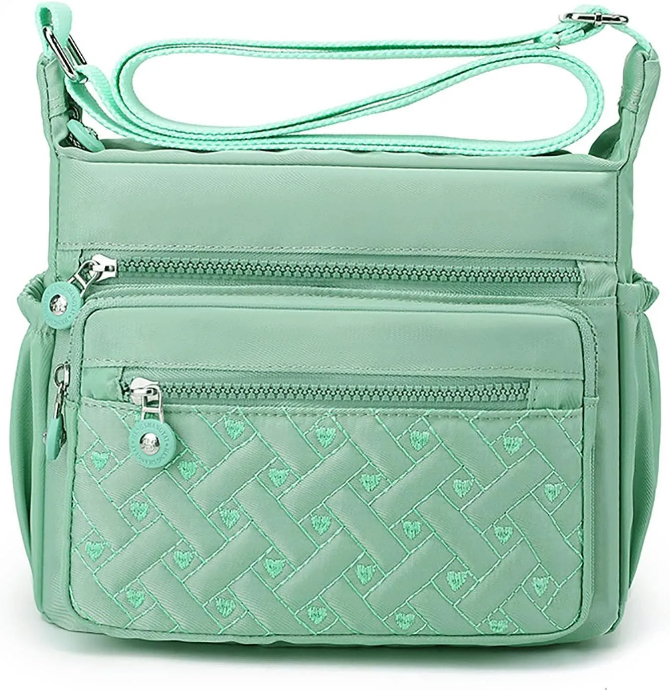 Sling Bags for Women Anti Theft Travel Lightweight Quilted Leather Handbags for Women Lightweight Work Bag(Green)