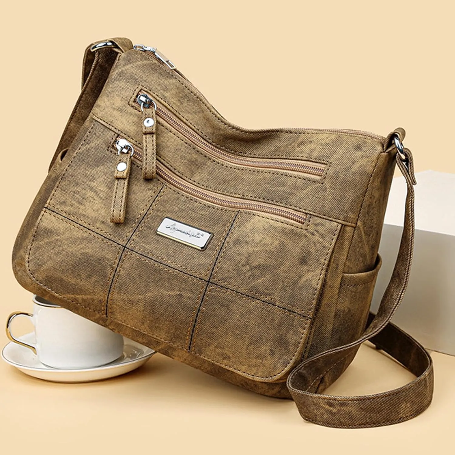 Sling Bags for Women Anti Theft Travel Lightweight Quilted Leather Handbags for Women Womens Crochet Bag(Yellow)