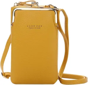 Sling Bags for Women Anti Theft Travel Small Quilted Crossbody Bags for Women Clear Bag for Stadium Events(Yellow)