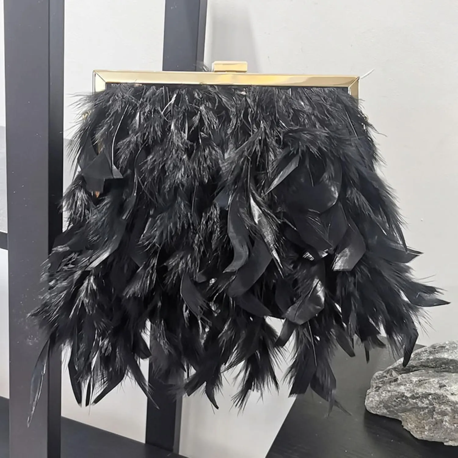 Small Crossbody Bag Luxury Handbags Clutch Bag Pearl Chain Purses Feather For Women