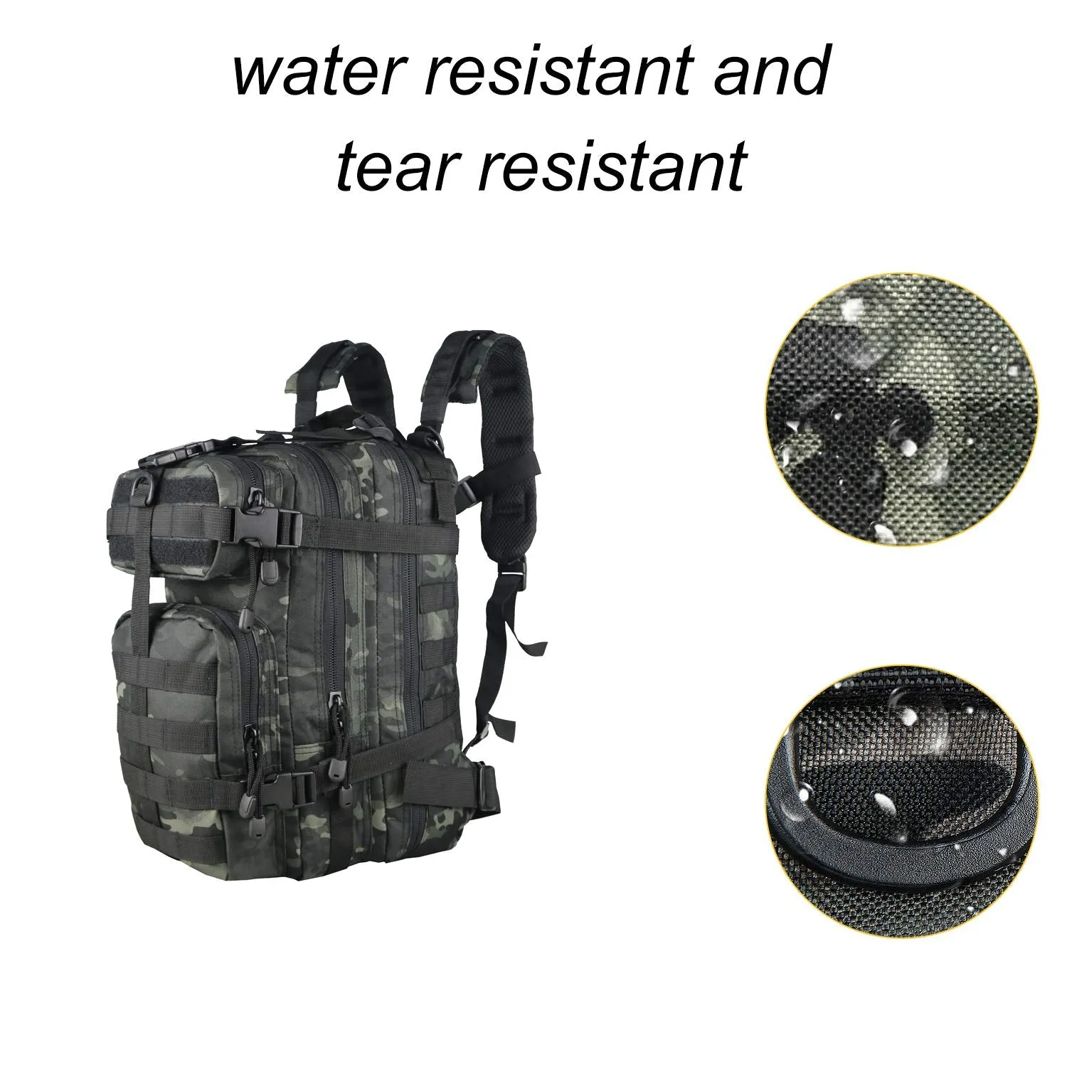 Small Military Tactical Backpack 30L Assault Backpack Tactical Bag Black Multicam
