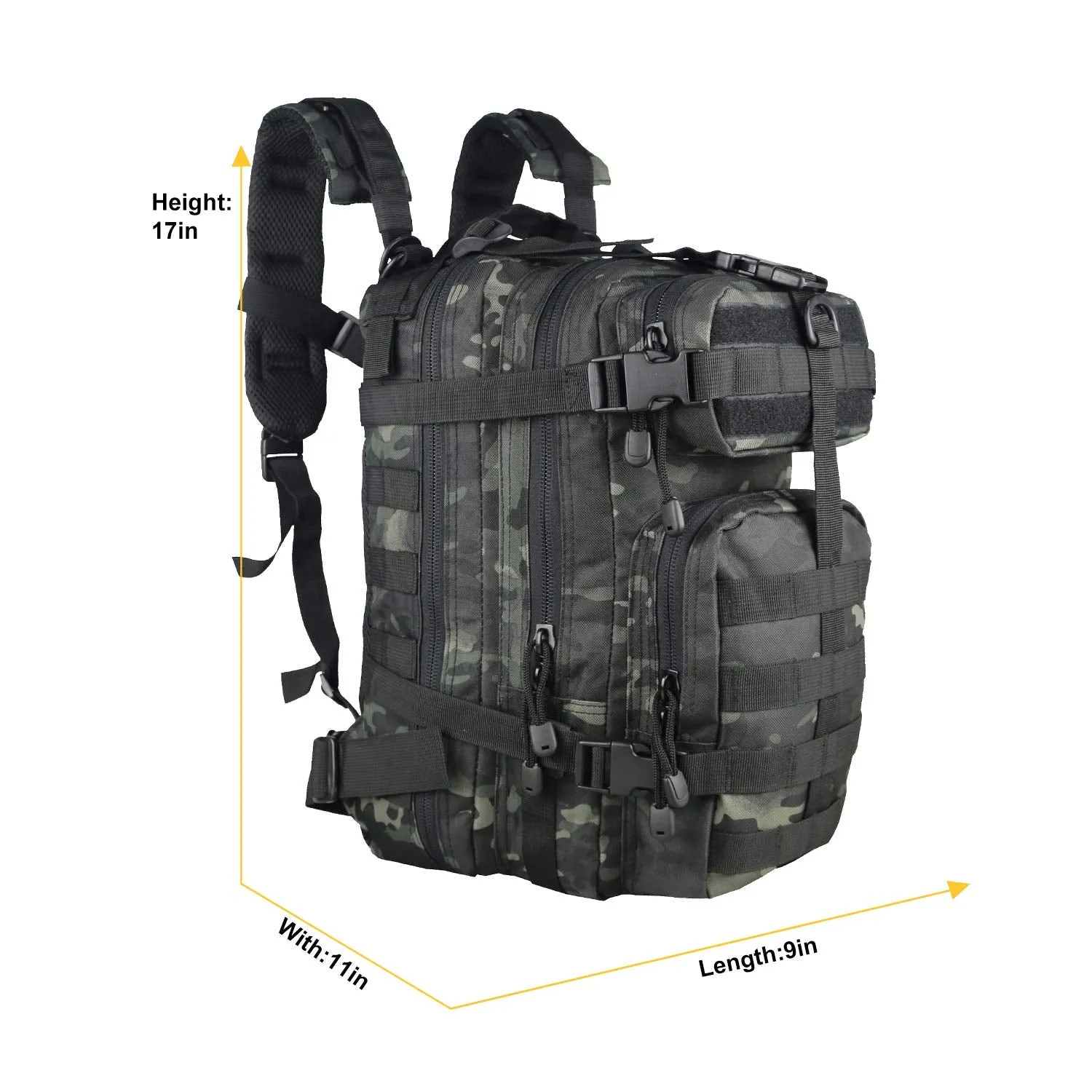 Small Military Tactical Backpack 30L Assault Backpack Tactical Bag Black Multicam