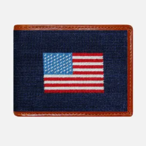 Smathers & Branson American Flag Needlepoint Bifold Wallet
