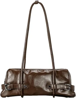 Soft Vegan Leather Shoulder Bag for Women Vintage Large Tote Purse Y2K Underarm Handbags Satchels