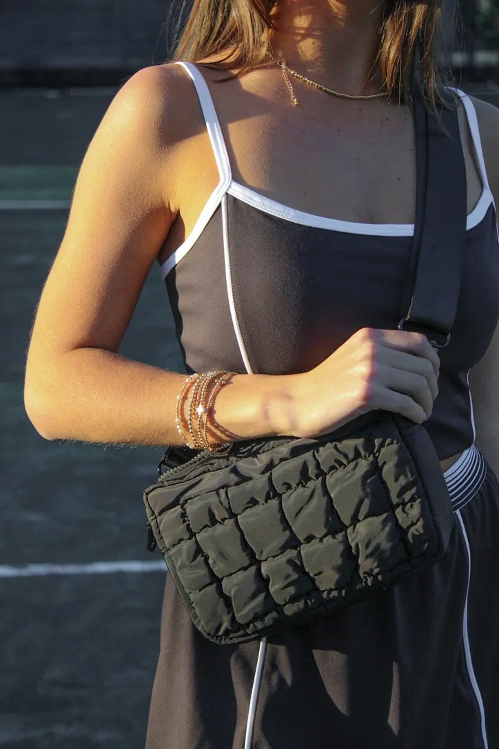 Sol and Selene: Inspiration Quilted Nylon Crossbody - Black