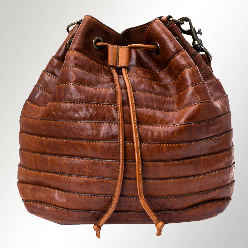 Spaghetti Western Swc138Bcg Hobo Vintage Handmade Drum Dyed Genuine European Cowhide Leather Women Bag Western Handbag Purse