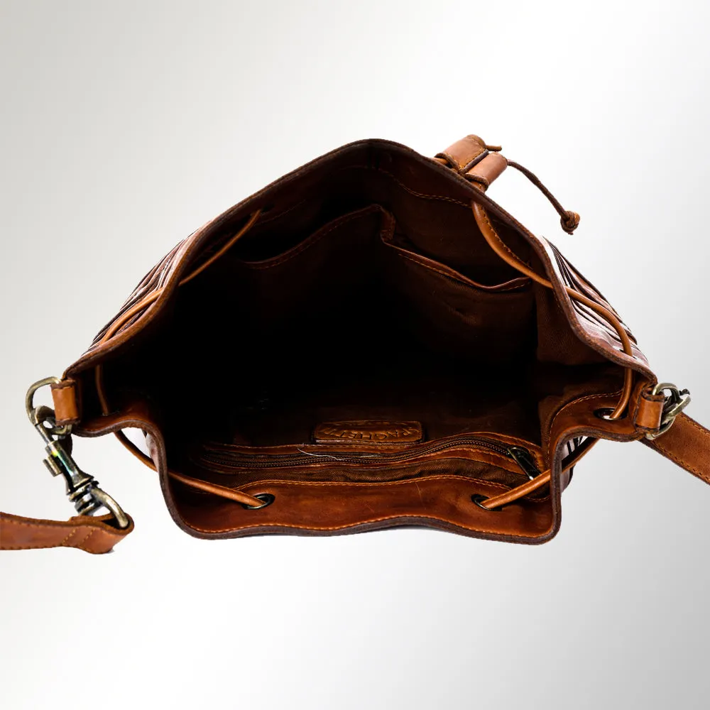 Spaghetti Western Swc138Bcg Hobo Vintage Handmade Drum Dyed Genuine European Cowhide Leather Women Bag Western Handbag Purse