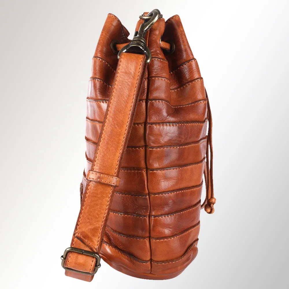 Spaghetti Western Swc138Btan Hobo Vintage Handmade Drum Dyed Genuine European Cowhide Leather Women Bag Western Handbag Purse