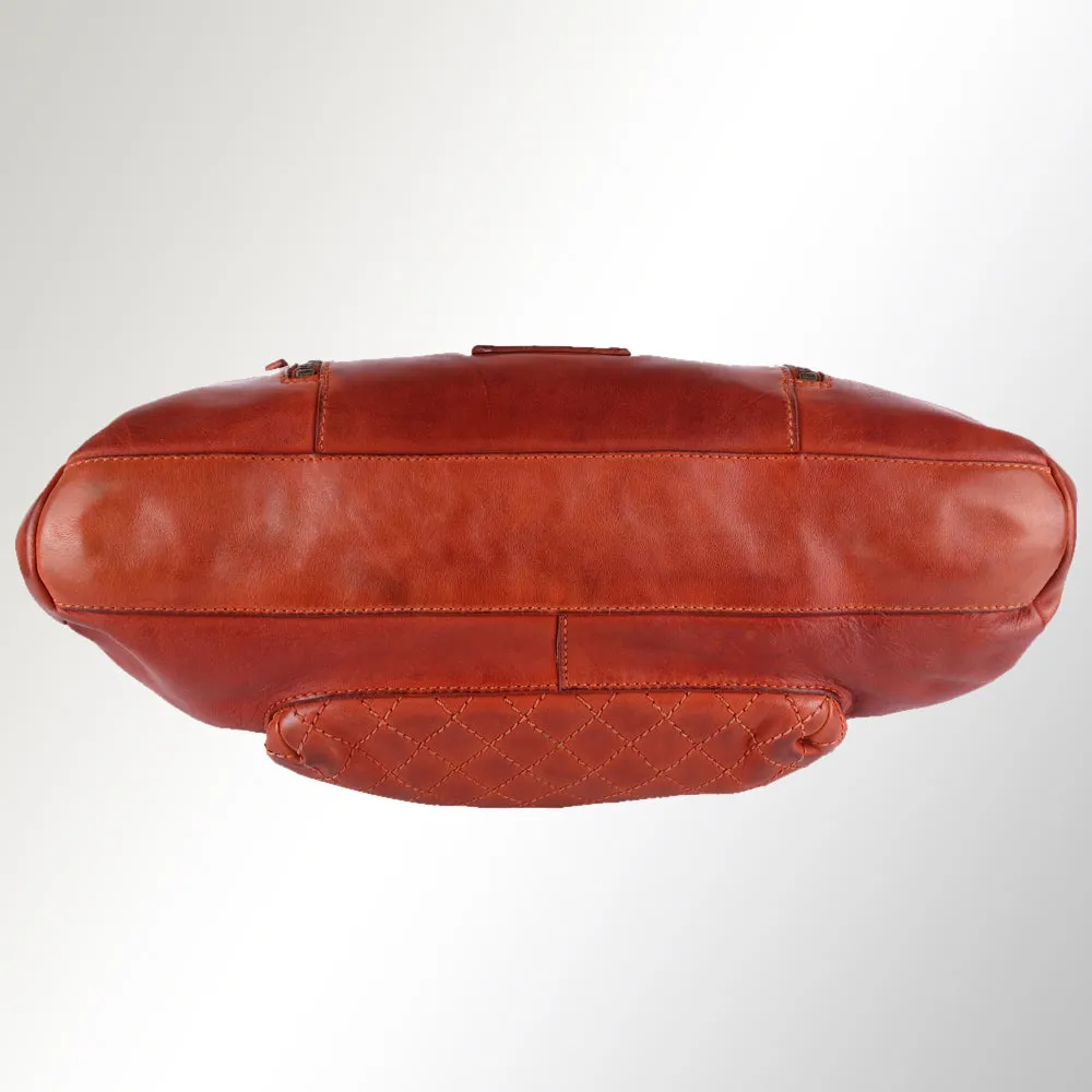 Spaghetti Western Swc180Org Hobo Vintage Handmade Drum Dyed Genuine European Cowhide Leather Women Bag Western Handbag Purse