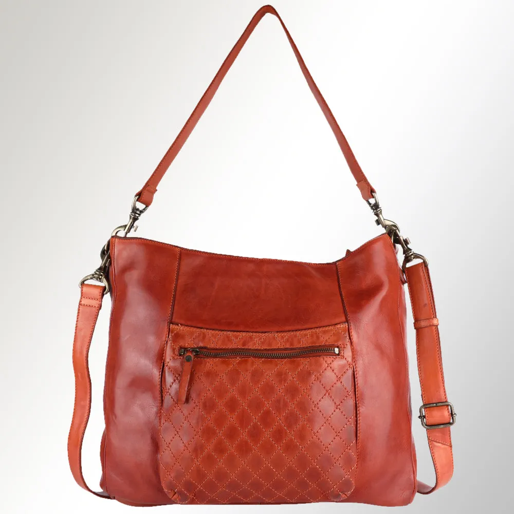 Spaghetti Western Swc180Org Hobo Vintage Handmade Drum Dyed Genuine European Cowhide Leather Women Bag Western Handbag Purse