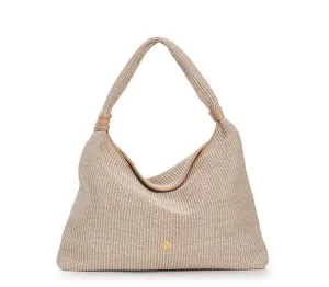 Spetses Straw Hobo Shoulder Bag Beige