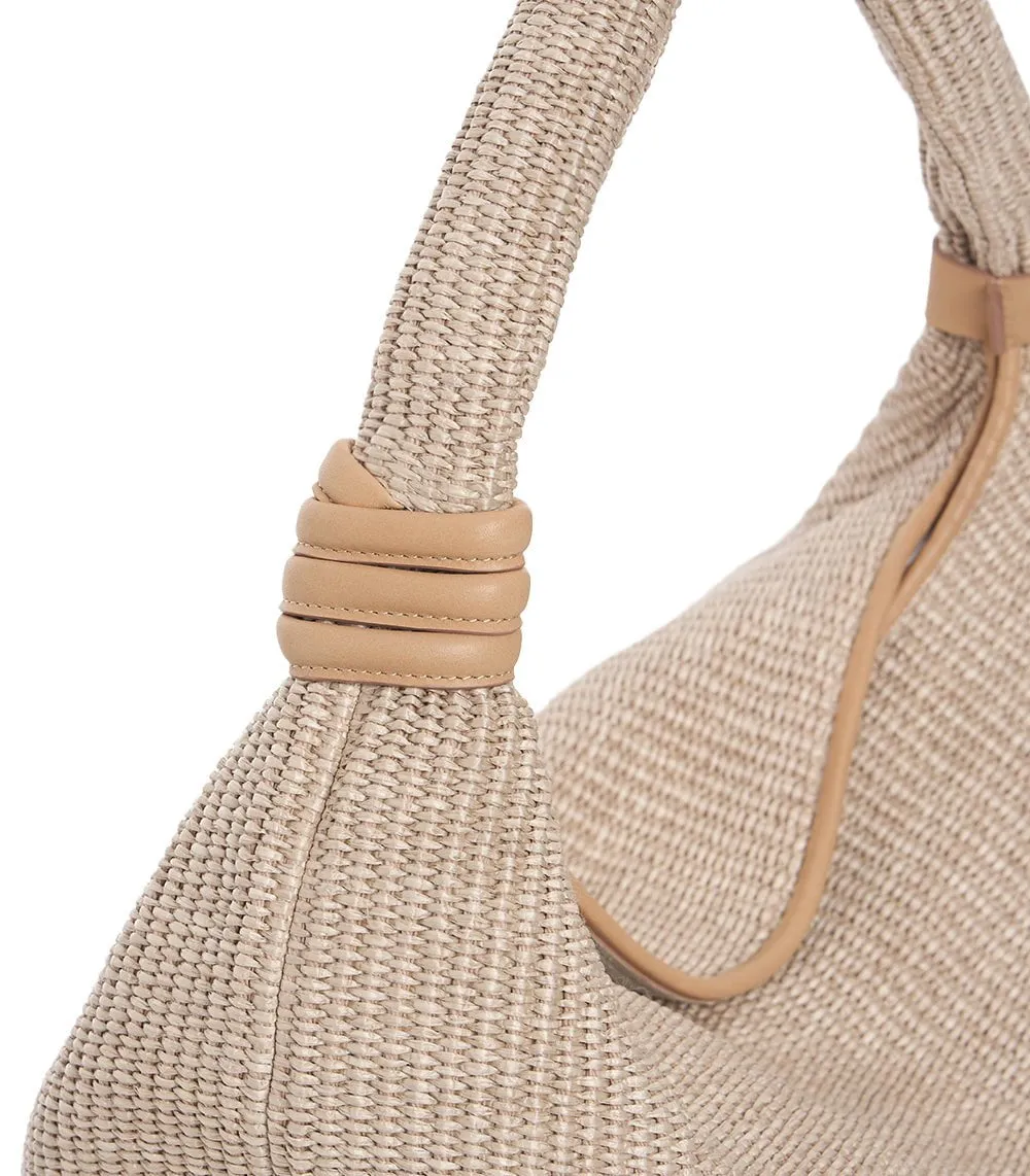 Spetses Straw Hobo Shoulder Bag Beige