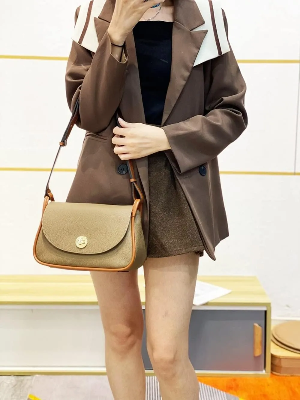 Square Bag Fashion Handbags Multipurpose Design Women's Unique Shoulder Bags Cross-body Chain Strap (Black)