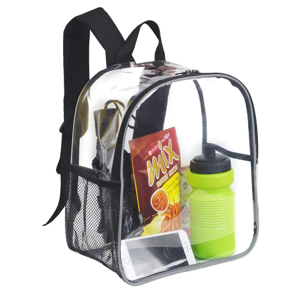 Stadium Approved Clear Mini Backpack - Heavy Duty Reflective Transparent Backpack for Concert, Security Travel &Sports