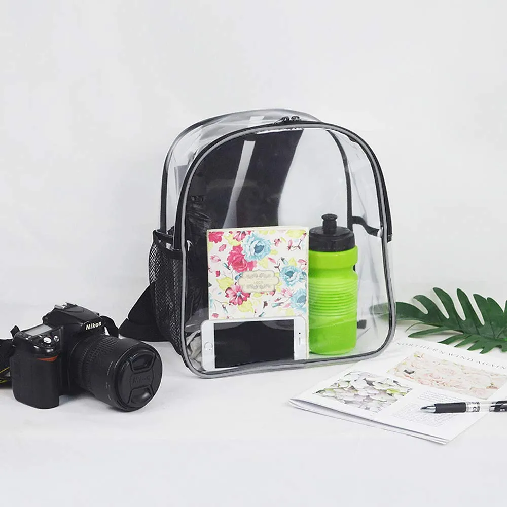Stadium Approved Clear Mini Backpack - Heavy Duty Reflective Transparent Backpack for Concert, Security Travel &Sports