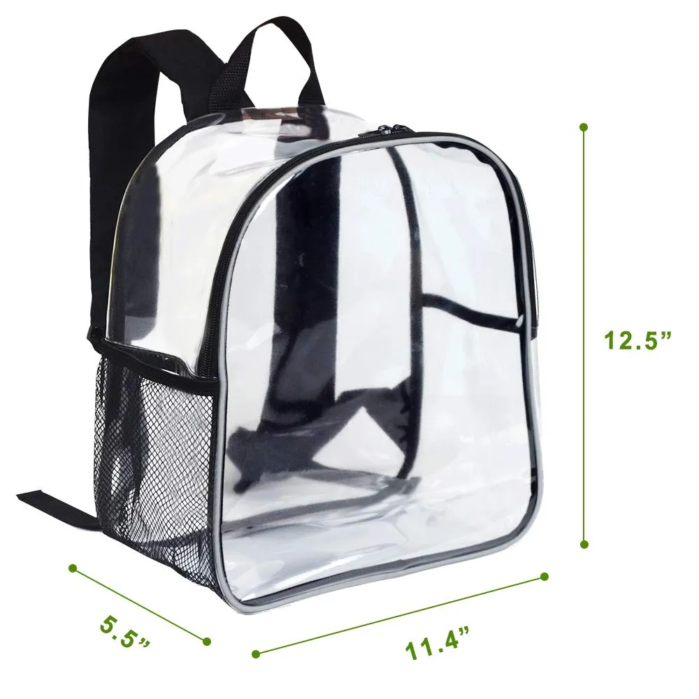 Stadium Approved Clear Mini Backpack - Heavy Duty Reflective Transparent Backpack for Concert, Security Travel &Sports