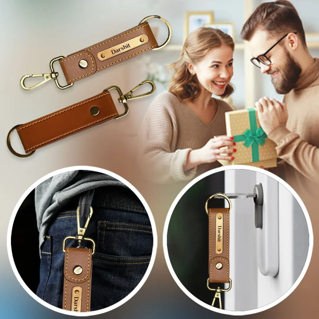 Stylish Tan Travel Gift Set: Sunglasses Case, Passport Cover, Keychain & Luggage Tag