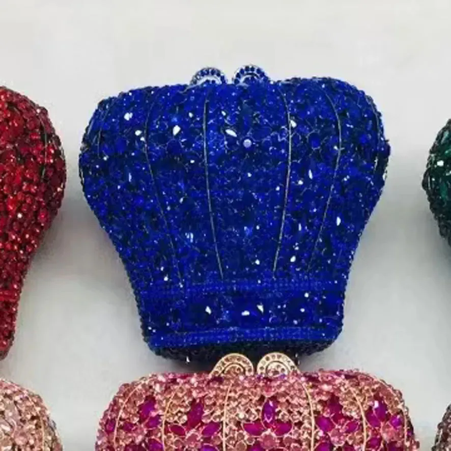 Stylishly Cute Crystal Bags: Crown Designer Purse, Wedding Prom Bags, Female Pochette, Diamond Evening Bags, Wristlets SM26