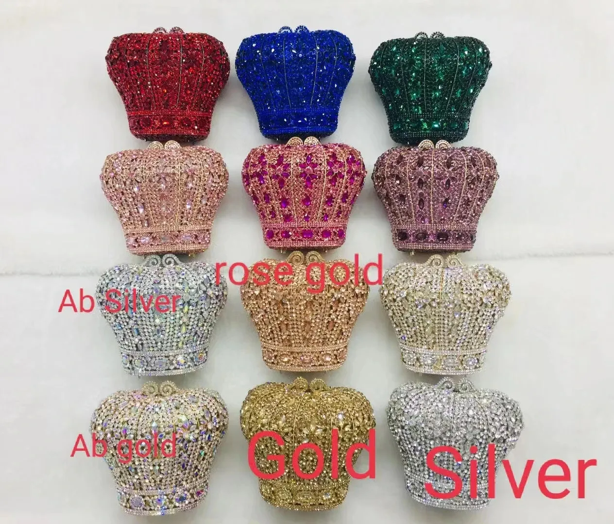 Stylishly Cute Crystal Bags: Crown Designer Purse, Wedding Prom Bags, Female Pochette, Diamond Evening Bags, Wristlets SM26