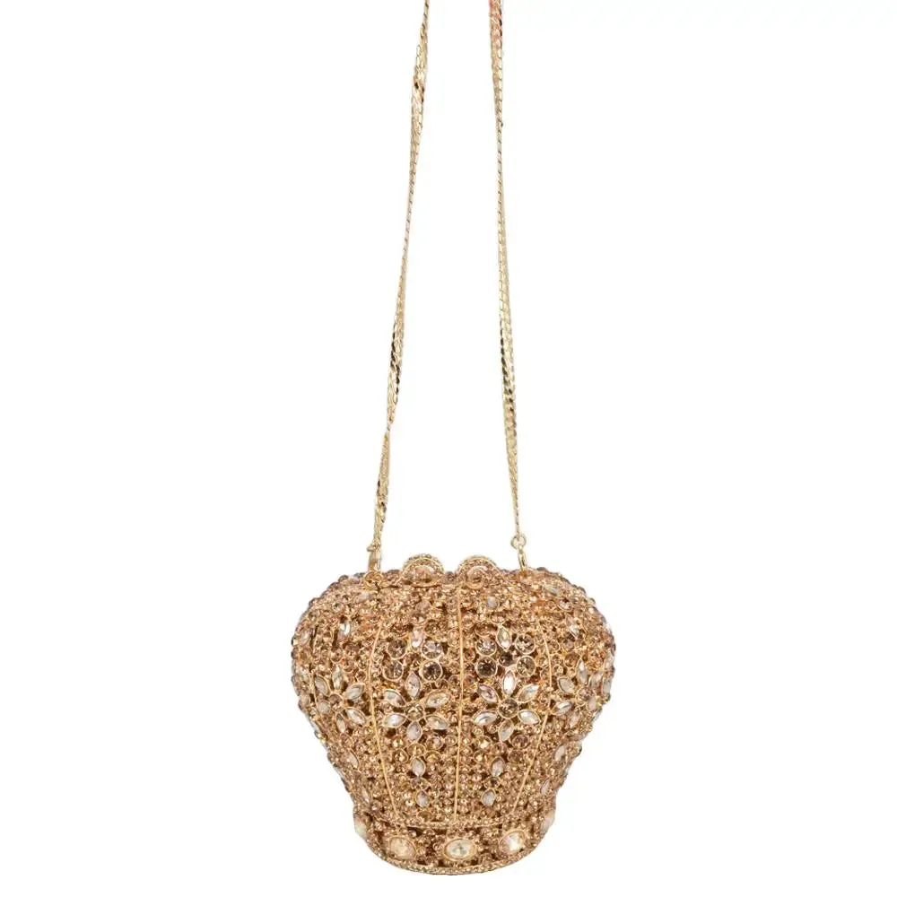 Stylishly Cute Crystal Bags: Crown Designer Purse, Wedding Prom Bags, Female Pochette, Diamond Evening Bags, Wristlets SM26