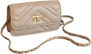 SweatyRocks Women's Quilted Chain Crossbody Bag Leather Shoulder Bags