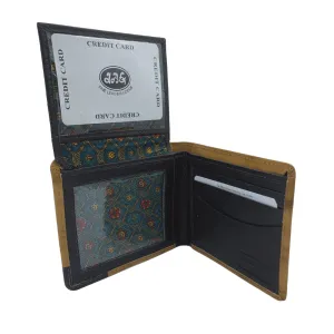 Tan Bifold Wallet Featuring Dual Hidden ID Windows Made with Genuine Leather - 151