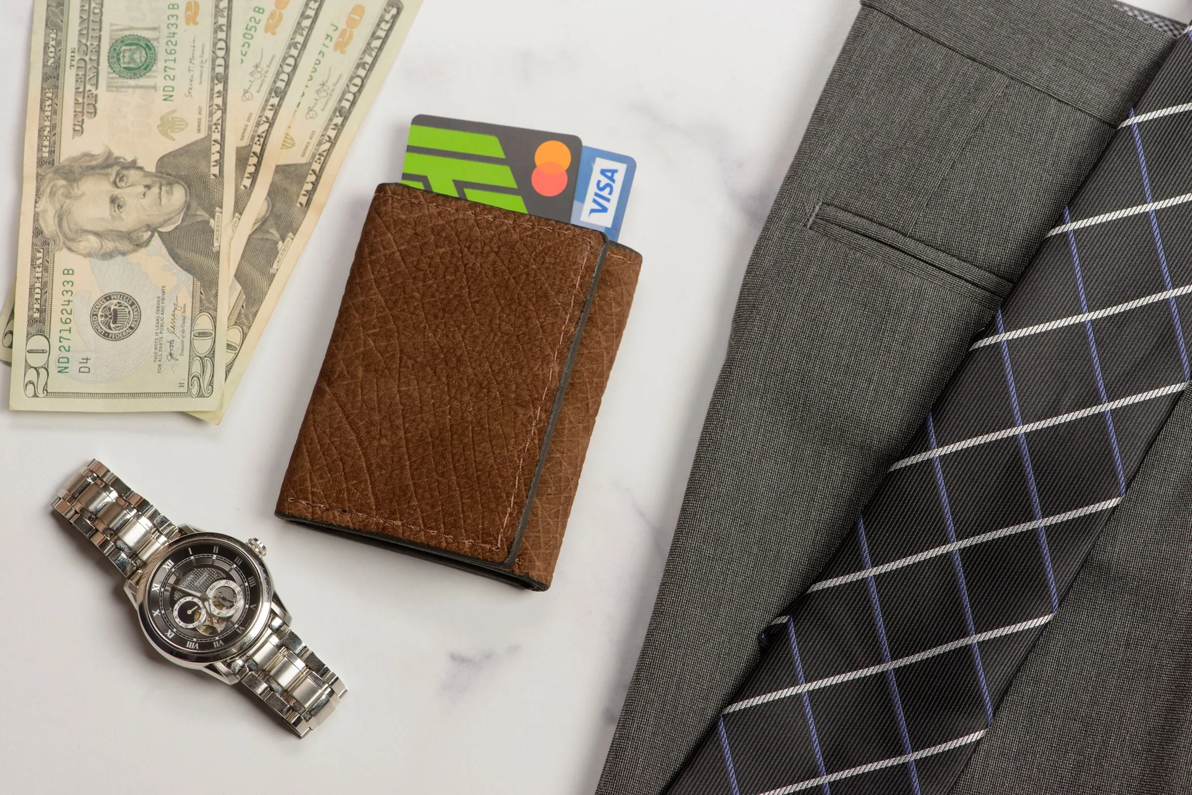 Tan Hippopotamus Trifold Wallet