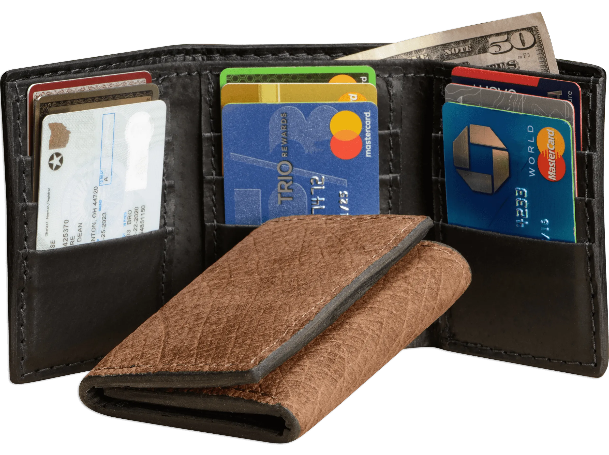 Tan Hippopotamus Trifold Wallet