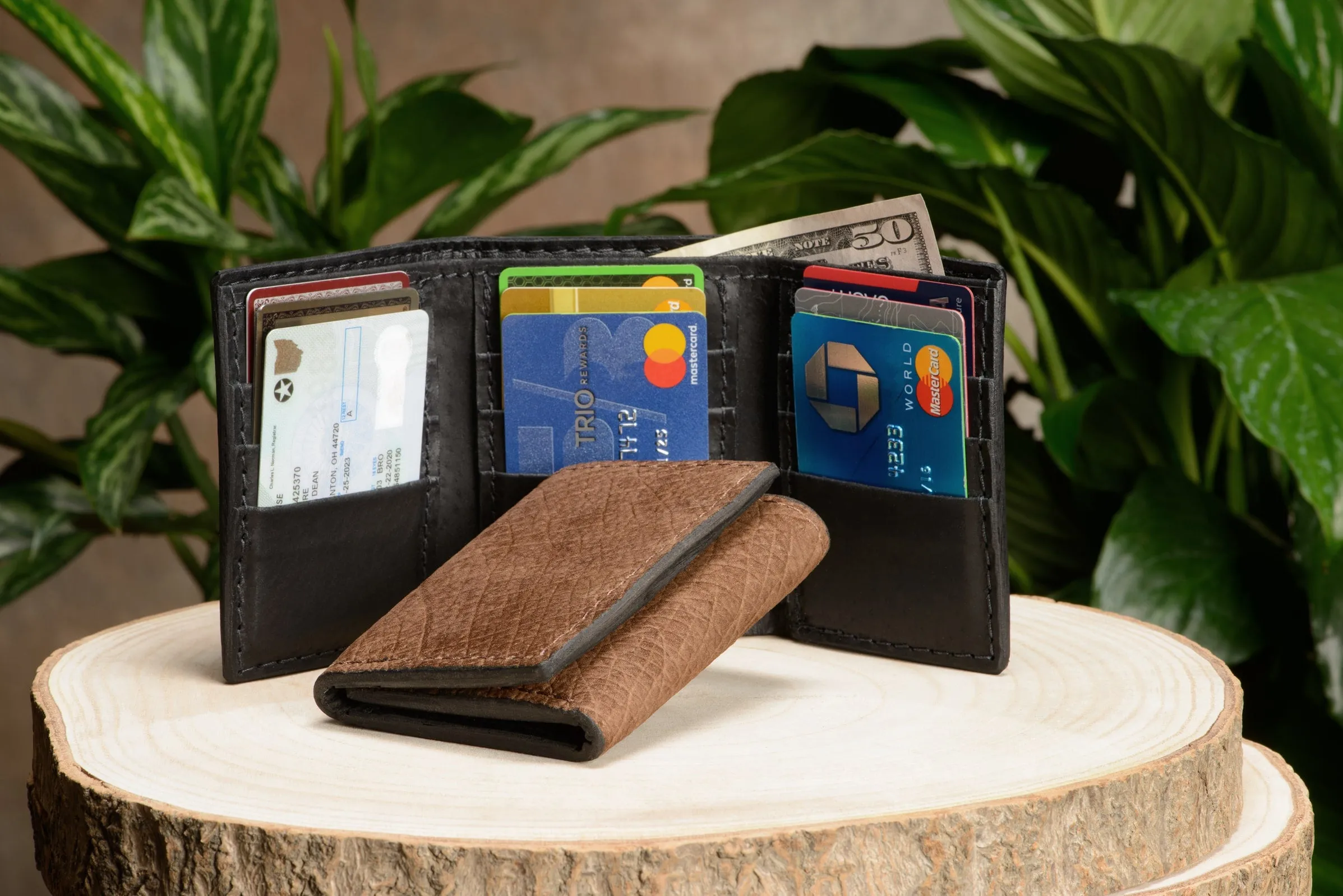 Tan Hippopotamus Trifold Wallet