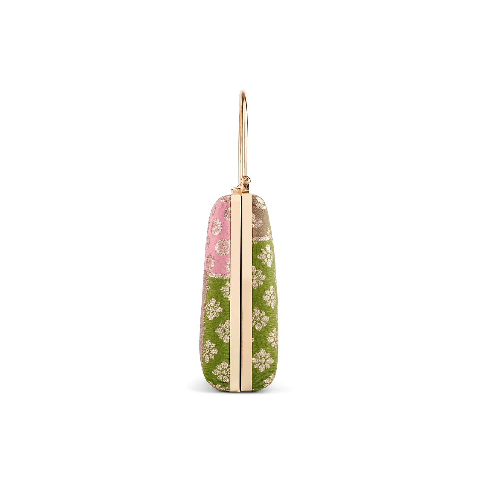 Teejh Parulatha Banarasi Print Applique Clutch