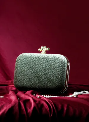 Textured Velvet Box Clutch