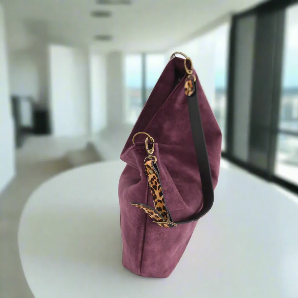 The Aubergine Velvet Hobo Bag