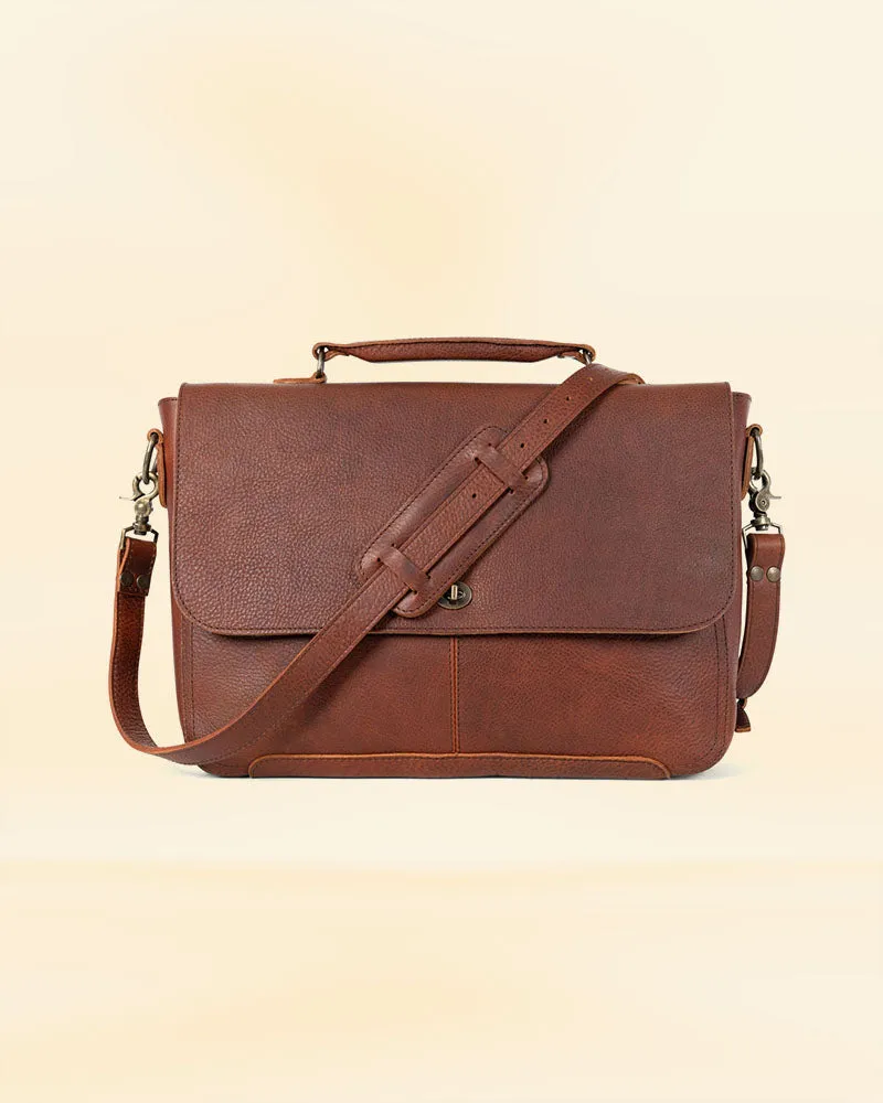 THE PRICY LEATHER LAPTOP MESSENGER BAG