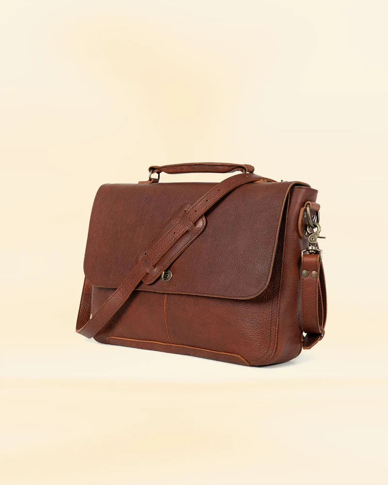 THE PRICY LEATHER LAPTOP MESSENGER BAG
