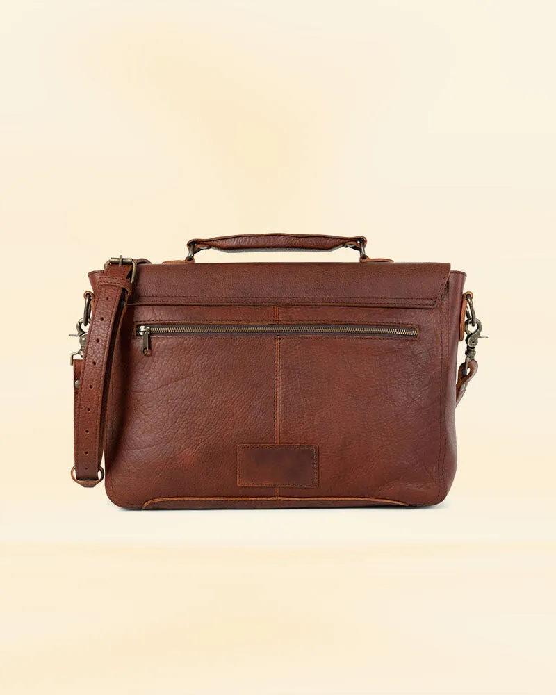 THE PRICY LEATHER LAPTOP MESSENGER BAG