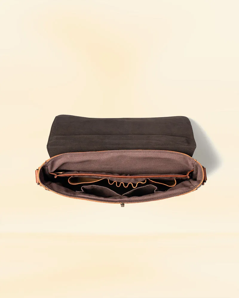 THE PRICY LEATHER LAPTOP MESSENGER BAG